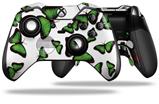 Butterflies Green - Decal Style Skin fits Microsoft XBOX One ELITE Wireless Controller (CONTROLLER NOT INCLUDED)