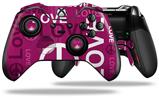 Love and Peace Hot Pink - Decal Style Skin fits Microsoft XBOX One ELITE Wireless Controller (CONTROLLER NOT INCLUDED)