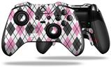 Argyle Pink and Gray - Decal Style Skin fits Microsoft XBOX One ELITE Wireless Controller (CONTROLLER NOT INCLUDED)