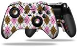 Argyle Pink and Brown - Decal Style Skin fits Microsoft XBOX One ELITE Wireless Controller (CONTROLLER NOT INCLUDED)