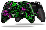 Twisted Garden Green and Hot Pink - Decal Style Skin fits Microsoft XBOX One ELITE Wireless Controller (CONTROLLER NOT INCLUDED)