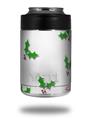 Skin Decal Wrap for Yeti Colster, Ozark Trail and RTIC Can Coolers - Christmas Holly Leaves on White (COOLER NOT INCLUDED)