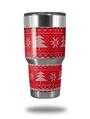 Skin Decal Wrap for Yeti Tumbler Rambler 30 oz Ugly Holiday Christmas Sweater - Christmas Trees Red 01 (TUMBLER NOT INCLUDED)