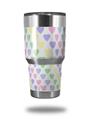 Skin Decal Wrap for Yeti Tumbler Rambler 30 oz Pastel Hearts on White (TUMBLER NOT INCLUDED)