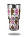 Skin Decal Wrap for Yeti Tumbler Rambler 30 oz Argyle Pink and Brown (TUMBLER NOT INCLUDED)