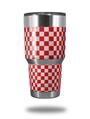 Skin Decal Wrap for Yeti Tumbler Rambler 30 oz Checkered Canvas Red and White (TUMBLER NOT INCLUDED)