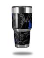 Skin Decal Wrap for Yeti Tumbler Rambler 30 oz Twisted Garden Gray and Blue (TUMBLER NOT INCLUDED)