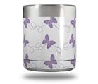 Skin Decal Wrap for Yeti Rambler Lowball - Pastel Butterflies Purple on White (CUP NOT INCLUDED)