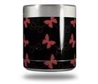 Skin Decal Wrap for Yeti Rambler Lowball - Pastel Butterflies Red on Black (CUP NOT INCLUDED)