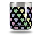 Skin Decal Wrap for Yeti Rambler Lowball - Pastel Hearts on Black (CUP NOT INCLUDED)