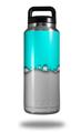 Skin Decal Wrap for Yeti Rambler Bottle 36oz Ripped Colors Neon Teal Gray (YETI NOT INCLUDED)