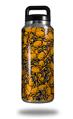 Skin Decal Wrap for Yeti Rambler Bottle 36oz Scattered Skulls Orange (YETI NOT INCLUDED)