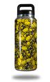 Skin Decal Wrap for Yeti Rambler Bottle 36oz Scattered Skulls Yellow (YETI NOT INCLUDED)
