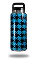 Skin Decal Wrap for Yeti Rambler Bottle 36oz Houndstooth Blue Neon on Black (YETI NOT INCLUDED)
