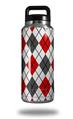 Skin Decal Wrap for Yeti Rambler Bottle 36oz Argyle Red and Gray (YETI NOT INCLUDED)