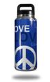 Skin Decal Wrap for Yeti Rambler Bottle 36oz Love and Peace Blue (YETI NOT INCLUDED)