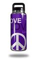Skin Decal Wrap for Yeti Rambler Bottle 36oz Love and Peace Purple (YETI NOT INCLUDED)