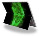 Decal Style Vinyl Skin for Microsoft Surface Pro 4 - Flaming Fire Skull Green -  (SURFACE NOT INCLUDED)