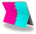 Decal Style Vinyl Skin for Microsoft Surface Pro 4 - Ripped Colors Hot Pink Neon Teal -  (SURFACE NOT INCLUDED)