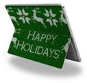 Decal Style Vinyl Skin for Microsoft Surface Pro 4 - Ugly Holiday Christmas Sweater - Happy Holidays Sweater Green 01 -  (SURFACE NOT INCLUDED)