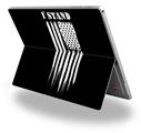 Decal Style Vinyl Skin for Microsoft Surface Pro 4 - Brushed USA American Flag I Stand -  (SURFACE NOT INCLUDED)