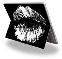 Decal Style Vinyl Skin for Microsoft Surface Pro 4 - Big Kiss Lips White on Black -  (SURFACE NOT INCLUDED)