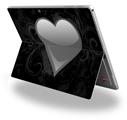 Decal Style Vinyl Skin for Microsoft Surface Pro 4 - Glass Heart Grunge Gray -  (SURFACE NOT INCLUDED)