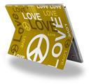Decal Style Vinyl Skin for Microsoft Surface Pro 4 - Love and Peace Yellow -  (SURFACE NOT INCLUDED)