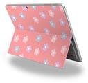 Decal Style Vinyl Skin for Microsoft Surface Pro 4 - Pastel Flowers on Pink -  (SURFACE NOT INCLUDED)