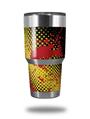 WraptorSkinz Skin Wrap compatible with RTIC 30oz ORIGINAL 2017 AND OLDER Tumblers Halftone Splatter Yellow Red (TUMBLER NOT INCLUDED)