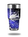WraptorSkinz Skin Wrap compatible with RTIC 30oz ORIGINAL 2017 AND OLDER Tumblers Halftone Splatter White Blue (TUMBLER NOT INCLUDED)