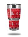 WraptorSkinz Skin Wrap compatible with RTIC 30oz ORIGINAL 2017 AND OLDER Tumblers Ugly Holiday Christmas Sweater - Christmas Trees Red 01 (TUMBLER NOT INCLUDED)