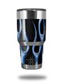 WraptorSkinz Skin Wrap compatible with RTIC 30oz ORIGINAL 2017 AND OLDER Tumblers Metal Flames Blue (TUMBLER NOT INCLUDED)