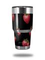 WraptorSkinz Skin Wrap compatible with RTIC 30oz ORIGINAL 2017 AND OLDER Tumblers Strawberries on Black (TUMBLER NOT INCLUDED)