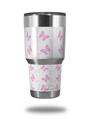 WraptorSkinz Skin Wrap compatible with RTIC 30oz ORIGINAL 2017 AND OLDER Tumblers Pastel Butterflies Pink on White (TUMBLER NOT INCLUDED)