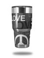 WraptorSkinz Skin Wrap compatible with RTIC 30oz ORIGINAL 2017 AND OLDER Tumblers Love and Peace Gray (TUMBLER NOT INCLUDED)