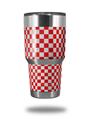 WraptorSkinz Skin Wrap compatible with RTIC 30oz ORIGINAL 2017 AND OLDER Tumblers Checkered Canvas Red and White (TUMBLER NOT INCLUDED)
