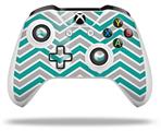 WraptorSkinz Decal Skin Wrap Set works with 2016 and newer XBOX One S / X Controller Zig Zag Teal and Gray (CONTROLLER NOT INCLUDED)