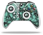 WraptorSkinz Decal Skin Wrap Set works with 2016 and newer XBOX One S / X Controller Scattered Skulls Seafoam Green (CONTROLLER NOT INCLUDED)