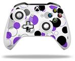 WraptorSkinz Decal Skin Wrap Set works with 2016 and newer XBOX One S / X Controller Lots of Dots Purple on White (CONTROLLER NOT INCLUDED)