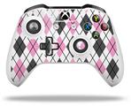 WraptorSkinz Decal Skin Wrap Set works with 2016 and newer XBOX One S / X Controller Argyle Pink and Gray (CONTROLLER NOT INCLUDED)