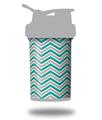 Skin Decal Wrap works with Blender Bottle ProStak 22oz Zig Zag Teal and Gray (BOTTLE NOT INCLUDED)