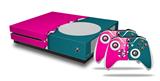 WraptorSkinz Decal Skin Wrap Set works with 2016 and newer XBOX One S Console and 2 Controllers Ripped Colors Hot Pink Seafoam Green