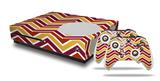 WraptorSkinz Decal Skin Wrap Set works with 2016 and newer XBOX One S Console and 2 Controllers Zig Zag Yellow Burgundy Orange