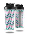 Skin Decal Wrap works with Blender Bottle 28oz Zig Zag Teal Pink and Gray (BOTTLE NOT INCLUDED)