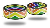 Skin Wrap Decal Set 2 Pack for Amazon Echo Dot 2 - Zig Zag Rainbow (2nd Generation ONLY - Echo NOT INCLUDED)