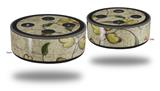 Skin Wrap Decal Set 2 Pack for Amazon Echo Dot 2 - Flowers and Berries Yellow (2nd Generation ONLY - Echo NOT INCLUDED)