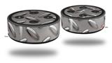 Skin Wrap Decal Set 2 Pack for Amazon Echo Dot 2 - Diamond Plate Metal 02 (2nd Generation ONLY - Echo NOT INCLUDED)