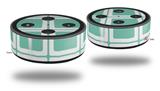 Skin Wrap Decal Set 2 Pack for Amazon Echo Dot 2 - Squared Seafoam Green (2nd Generation ONLY - Echo NOT INCLUDED)