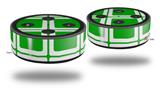 Skin Wrap Decal Set 2 Pack for Amazon Echo Dot 2 - Squared Green (2nd Generation ONLY - Echo NOT INCLUDED)